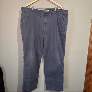 Men’s Carhartt Rugged Flex Canvas Work Pants 46 X 32 Gray Relaxed Fit